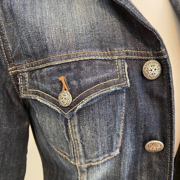 Silver jeans co. Women Vintage-Style Denim Jacket With Button Front & Contr - Picture 5 of 16